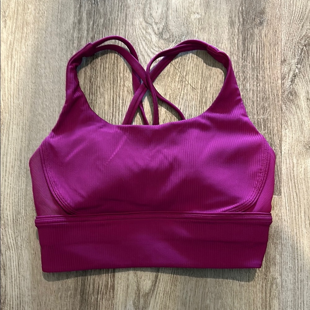 Lululemon ribbed Fuchsia Sports Bra